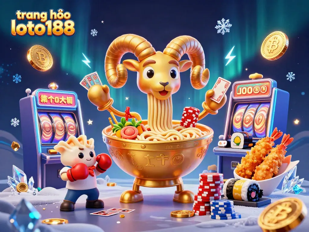 Experience thrilling gaming at trang chủ loto188 with a colorful, dynamic casino illustration featuring unique characters.