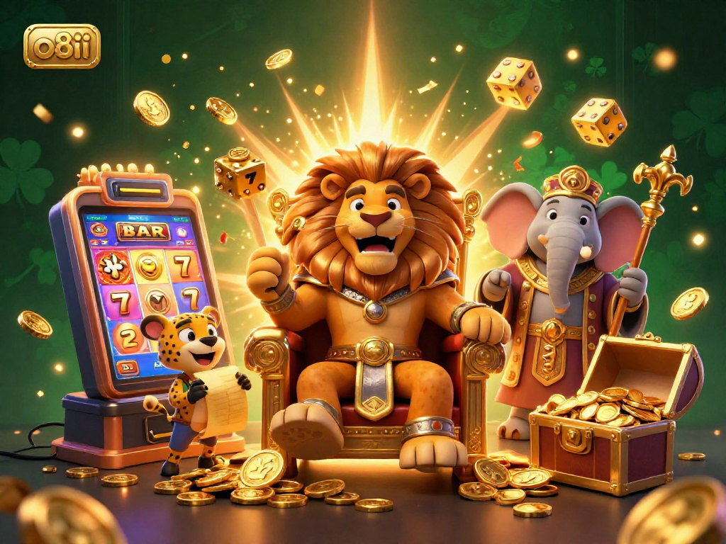Experience thrilling gameplay at o8ii with a vivid, dynamic casino scene featuring rich visuals and a jackpot theme.