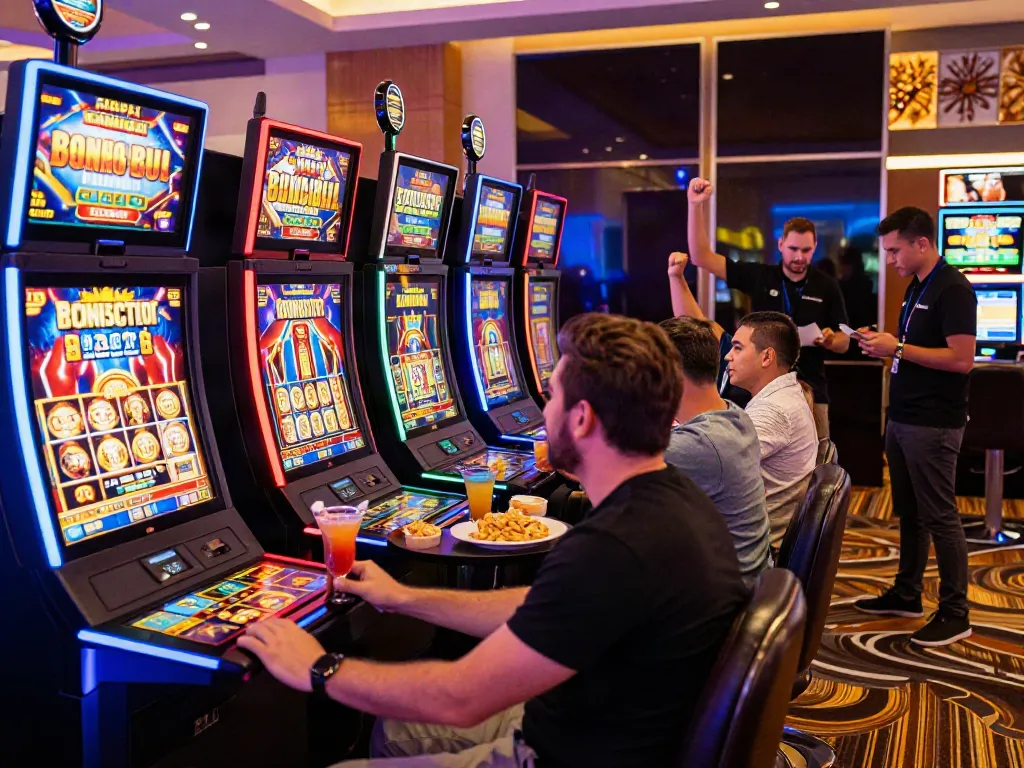 Exciting scene at https://stargazyinn.co.uk showcasing players enjoying Bonus Buy slots in a vibrant casino atmosphere.