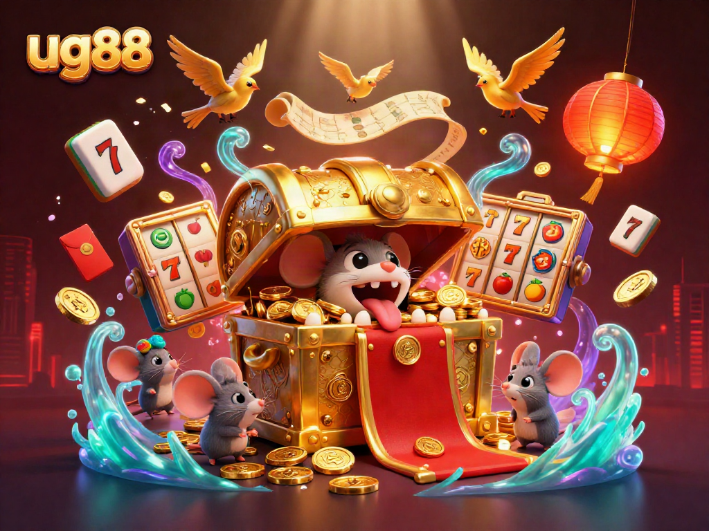 Engage in winning strategies at ug88 with a vibrant, thrilling casino-themed illustration