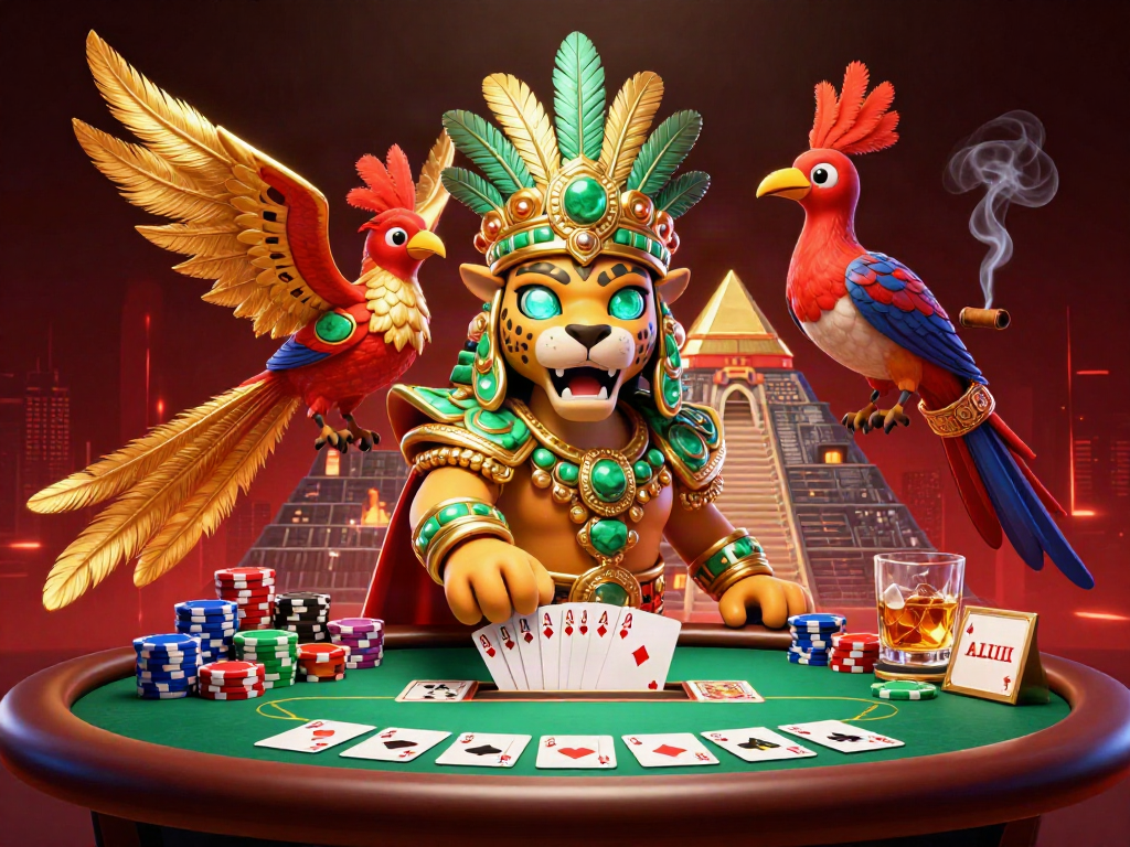 MAY88 engaging poker scene with dazzling characters and a rich casino atmosphere.