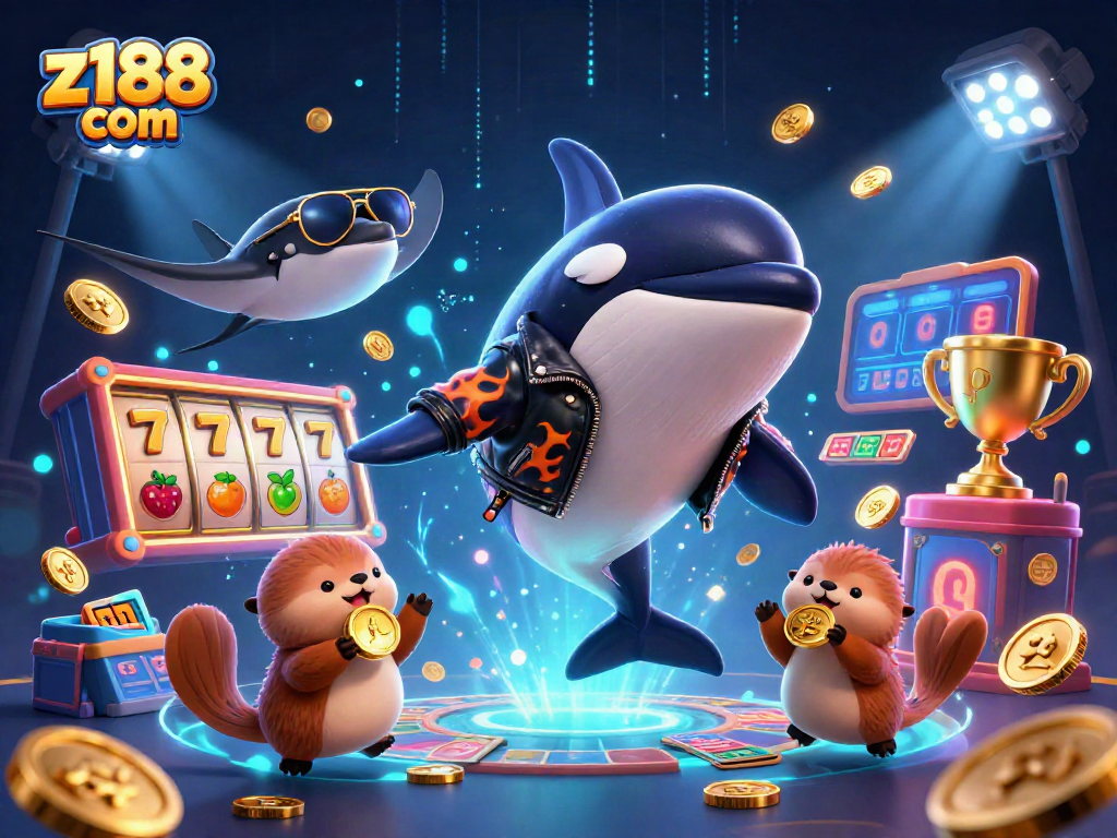 Bet on excitement with z188 com featuring vibrant 3D characters in a thrilling casino scene.