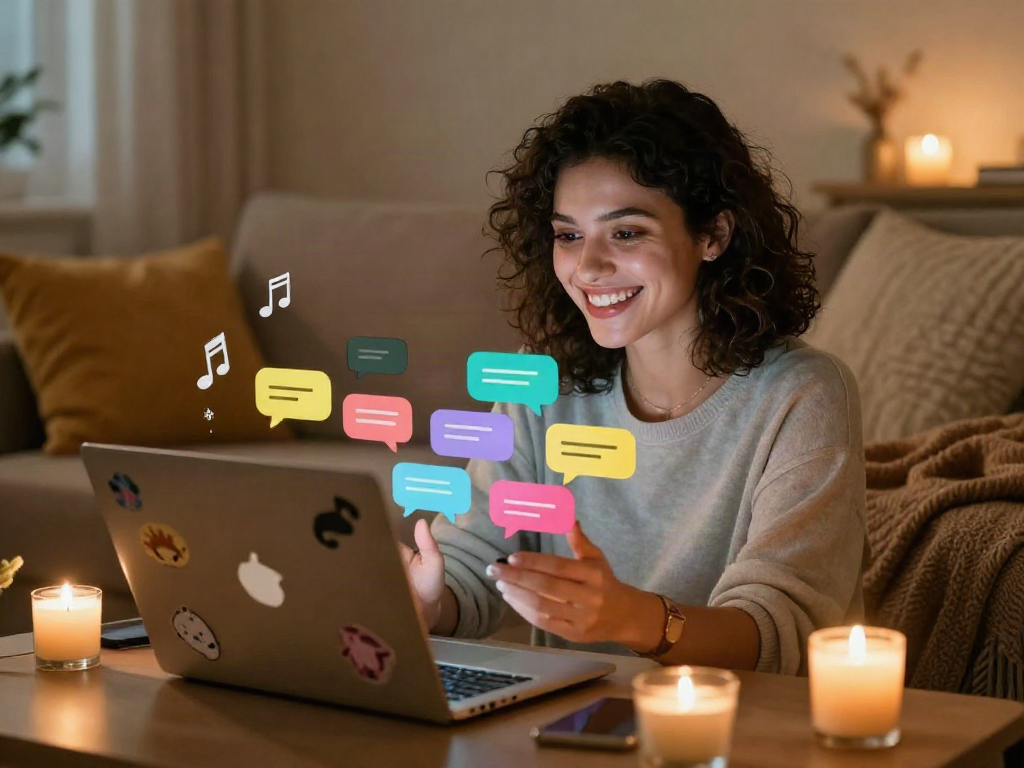 Engaging and inviting environment for sex chat conversations in a cozy setting.